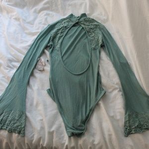 NWT Free People backless bodysuit with lace detail